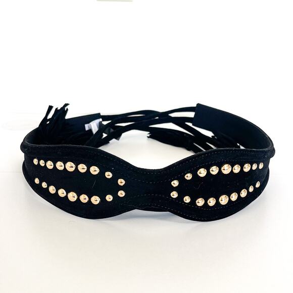 VENUS Accessories - VENUS Black Belt with Gold Studs
